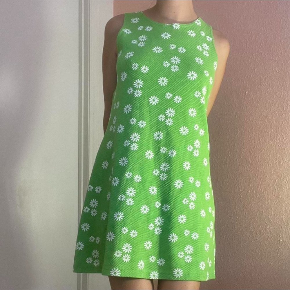 90s Green Flower Dress